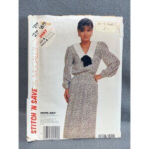 Vintage McCalls Dress Pattern 3457 Size 61216 "Petit-Able" 1987
